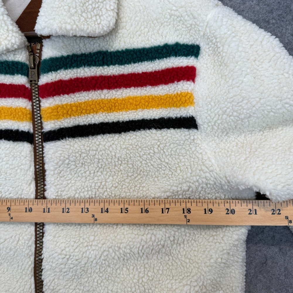 Pendleton Glacier Sunset Jacket Womens Medium Sherpa Pile Fleece Colorful Cream - Picture 9 of 15